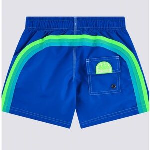 Sundek Vibrant Blue Swim Shorts with Neon Green Details